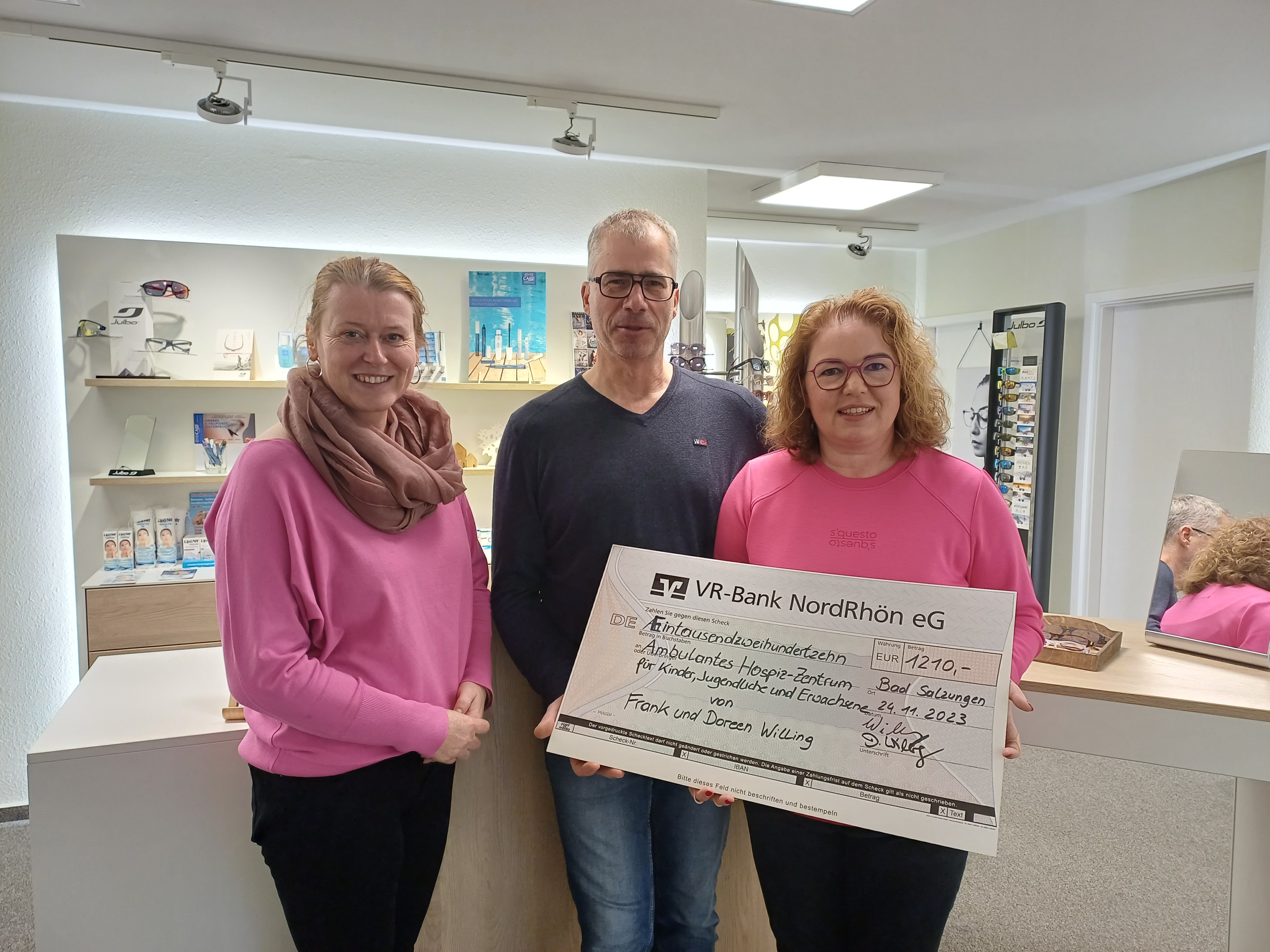 Spende 1210 € / Frank u. Doreen Willing